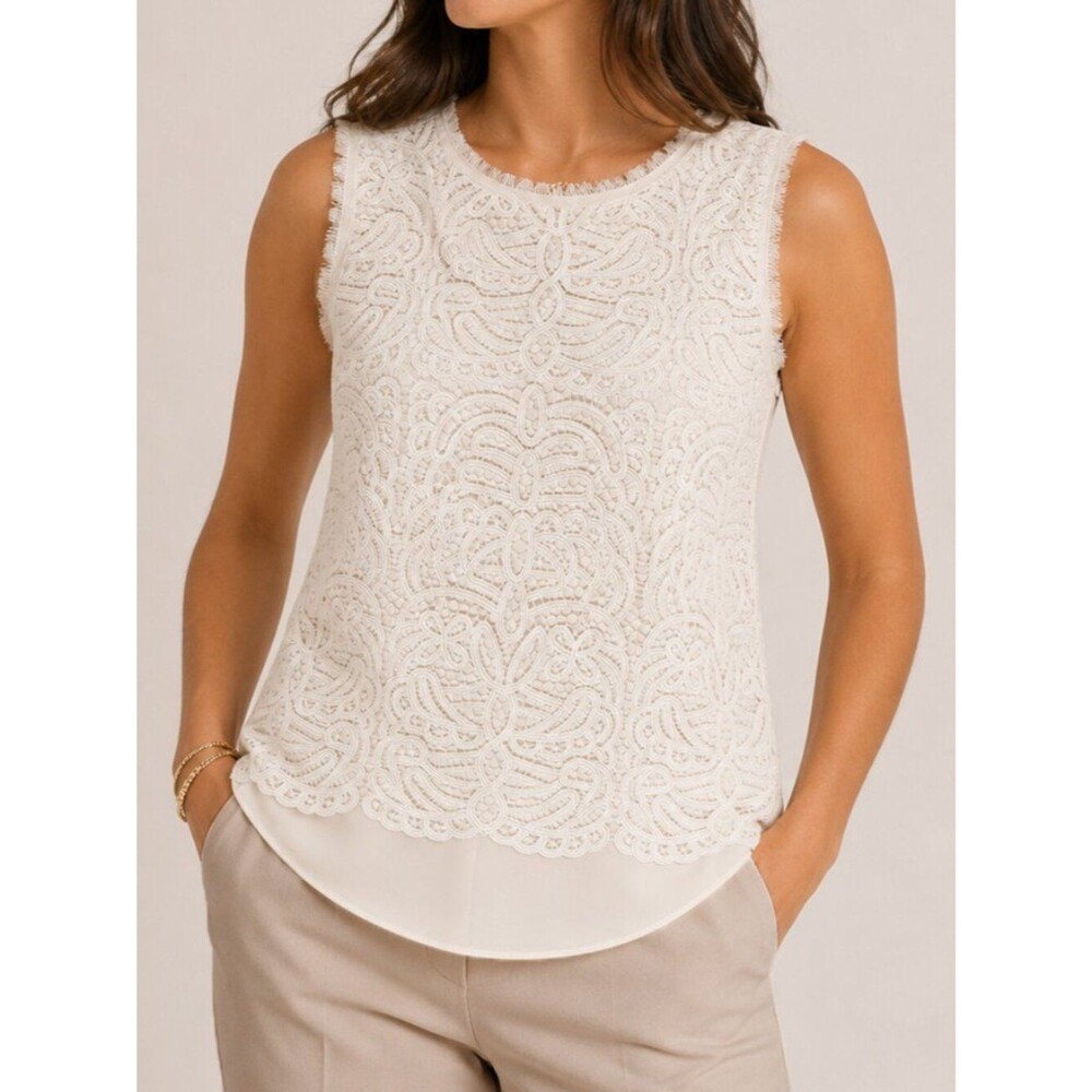 Kate Spade Lace & Chiffon Tank Top